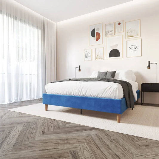 Velvet Blue Bed Frame – Single - Mekamart Australia