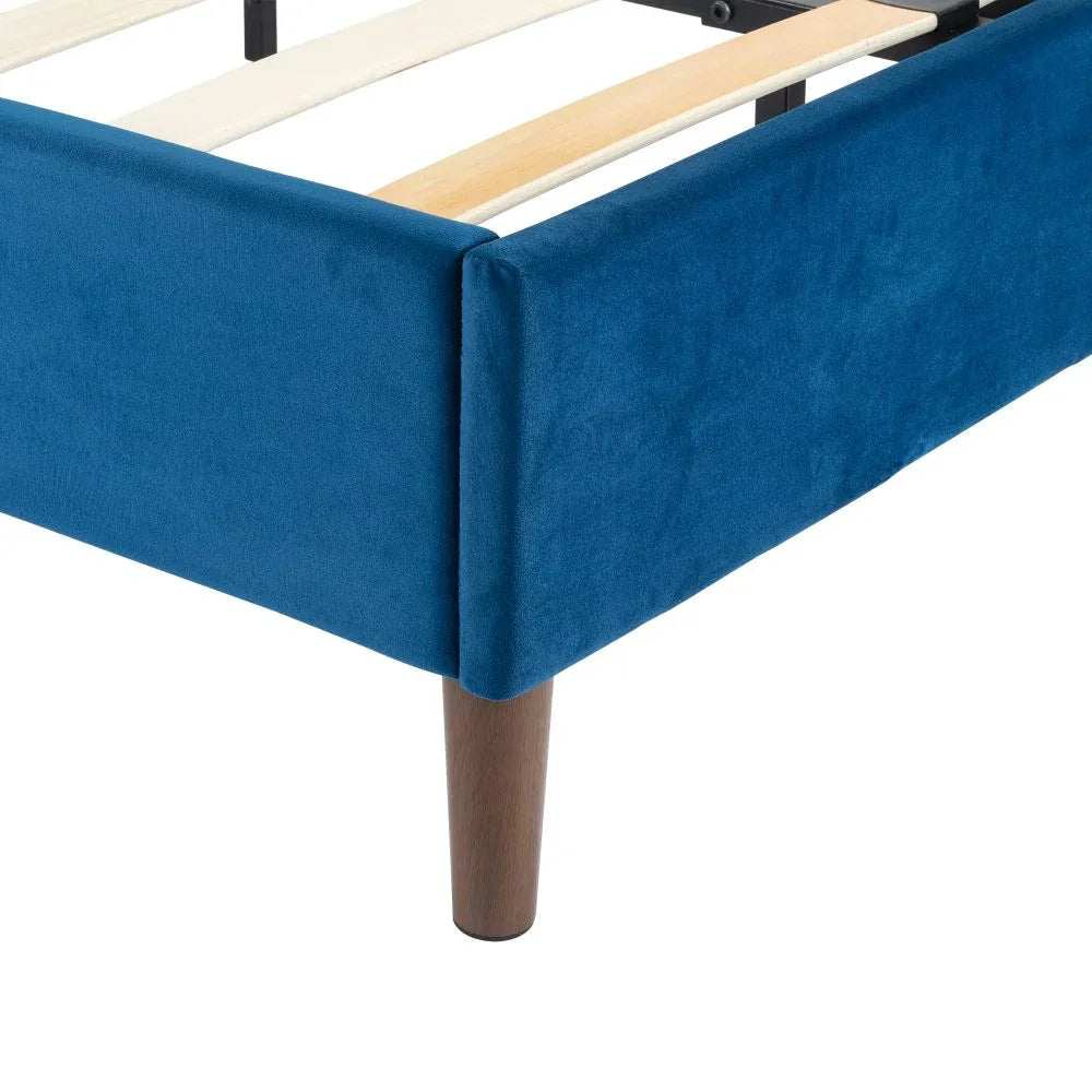 Velvet Blue Bed Frame – Single - Mekamart Australia