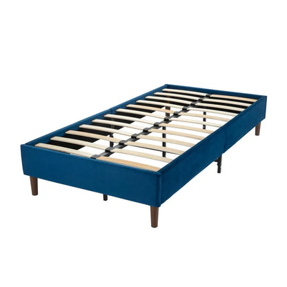 Velvet Blue Bed Frame – Single - Mekamart Australia