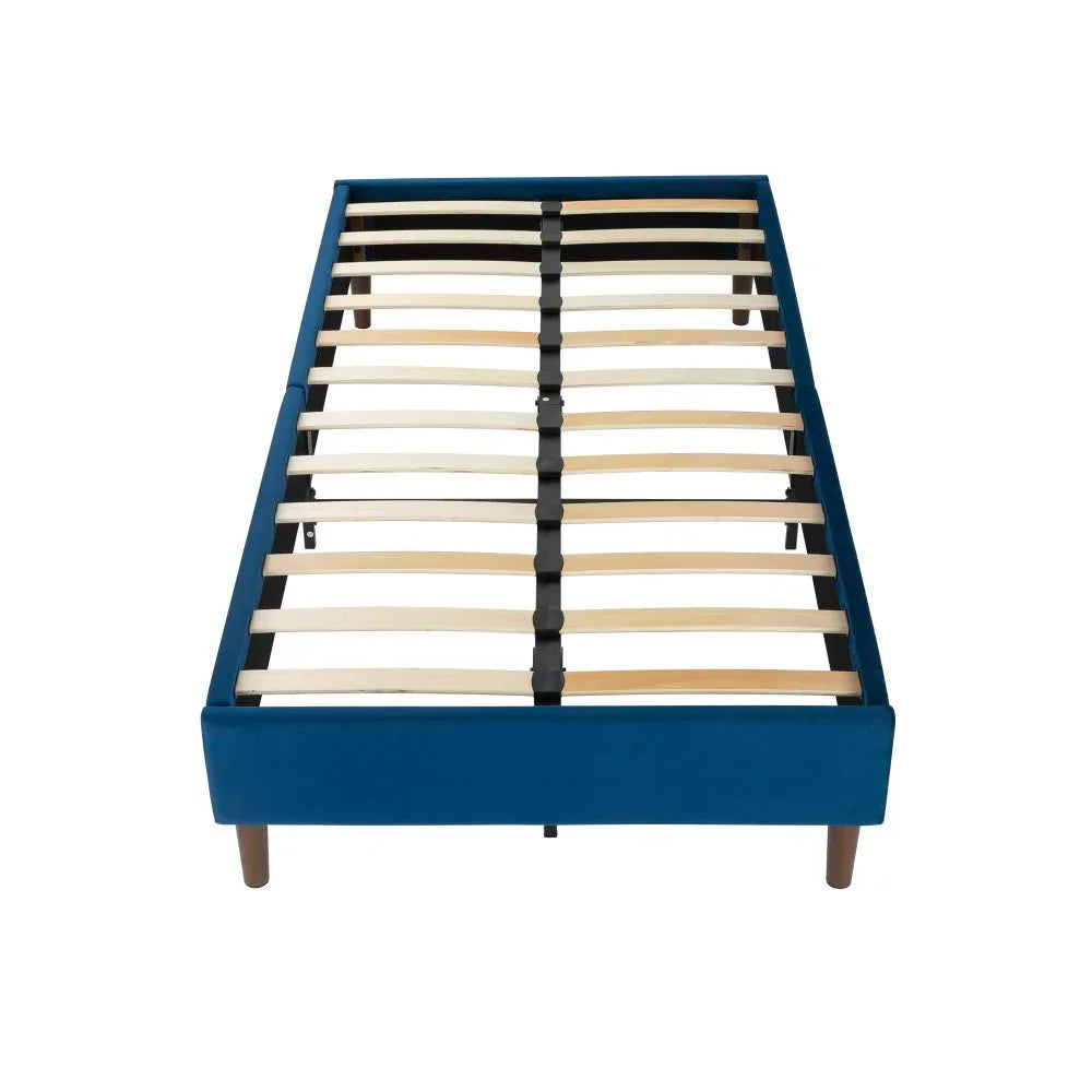 Velvet Blue Bed Frame – Single - Mekamart Australia