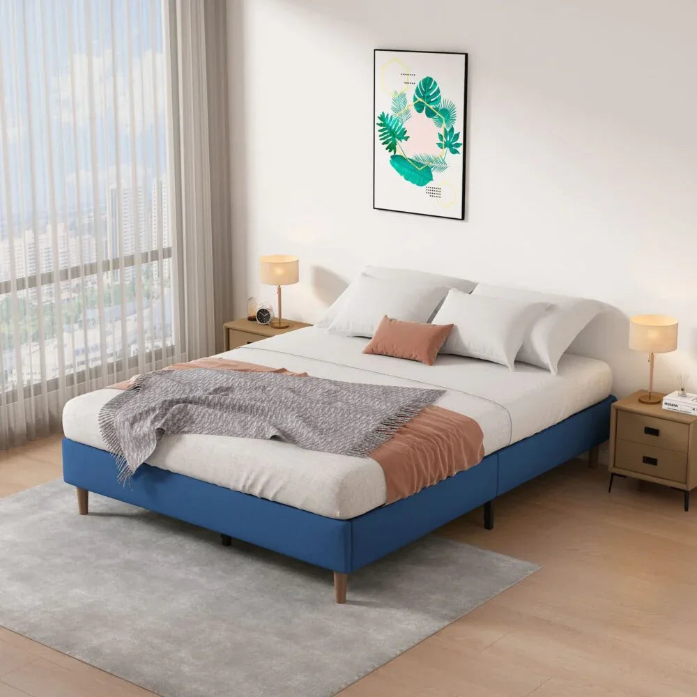 Velvet Blue Bed Frame – Single - Mekamart Australia