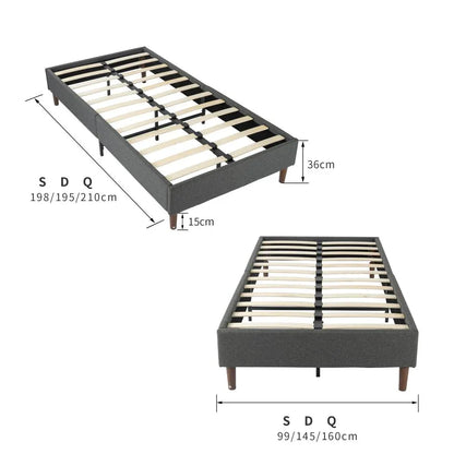 Velvet Blue Bed Frame – Single - Mekamart Australia