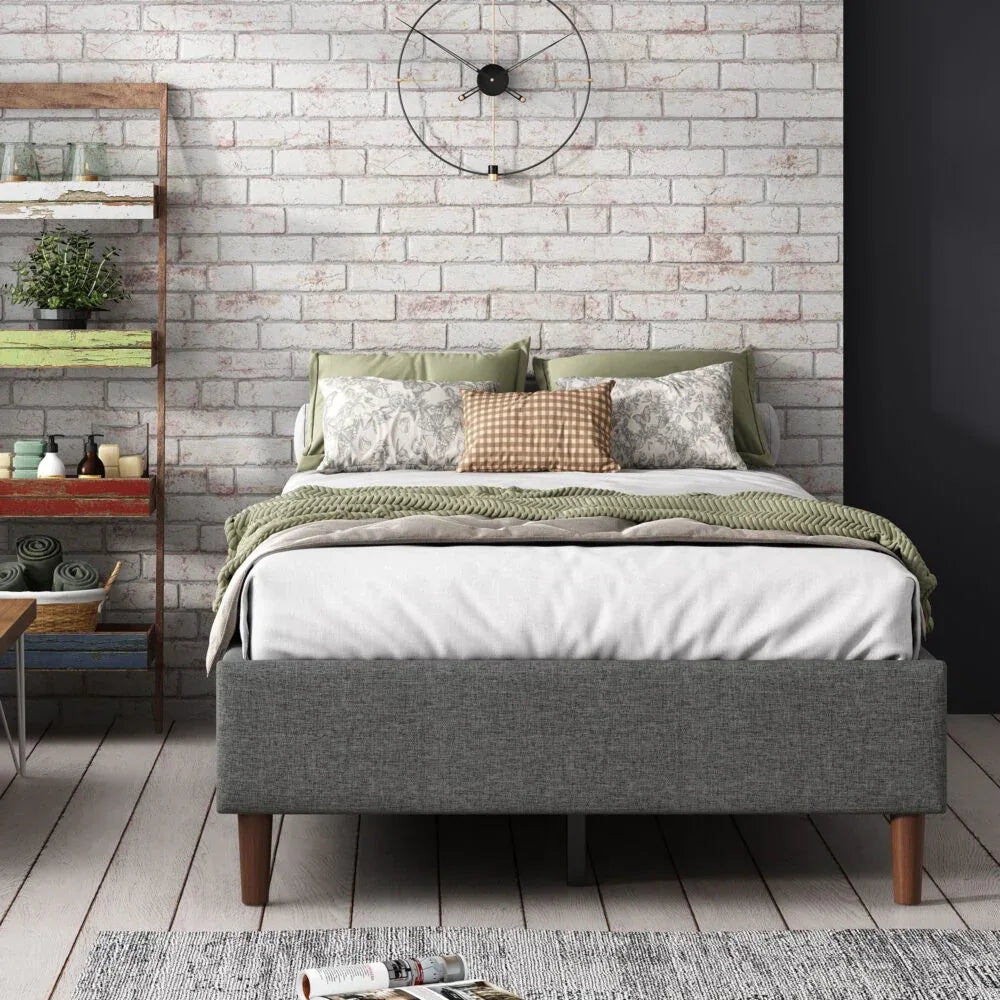 Bed Frame Mattress Foundation (Dark Grey) – Queen - Mekamart Australia