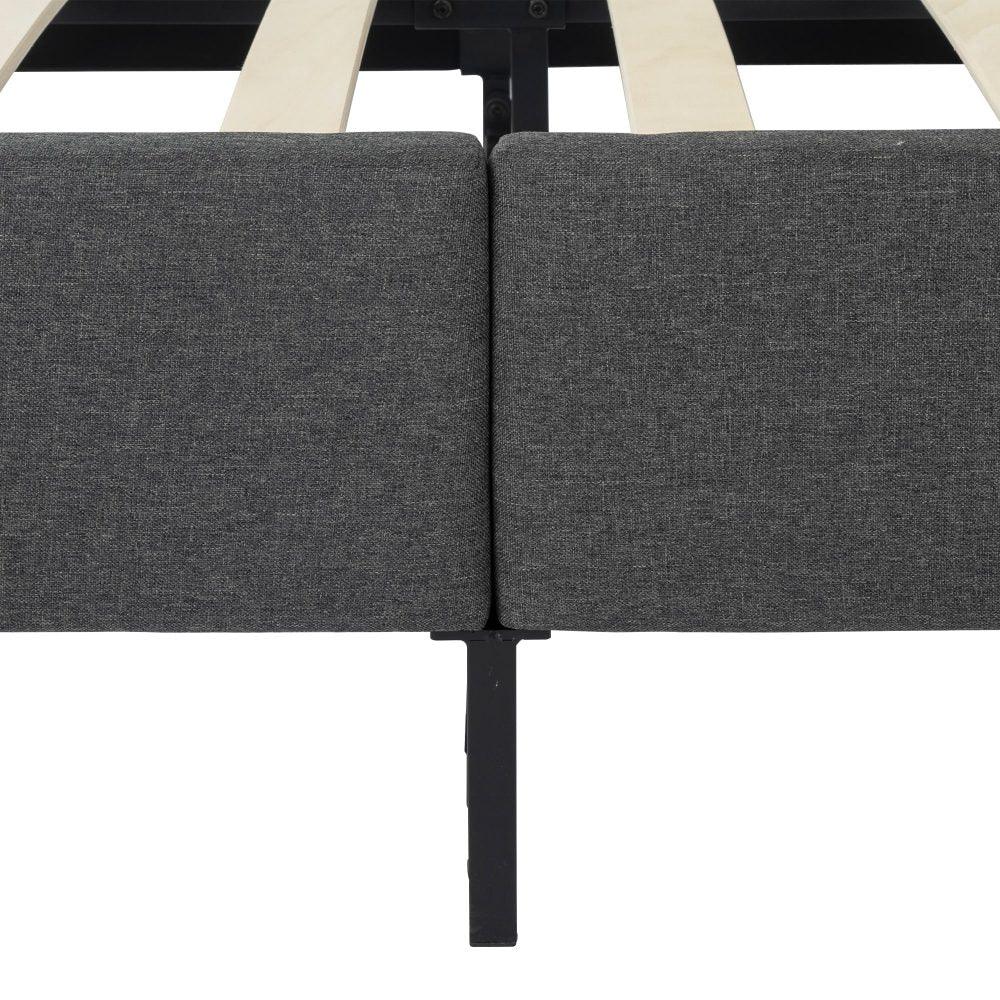 Bed Frame Mattress Foundation (Dark Grey) – Queen - Mekamart Australia