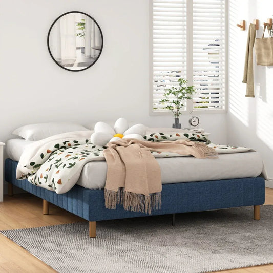 Metal Bed Frame Mattress Foundation Blue – Single - Mekamart Australia