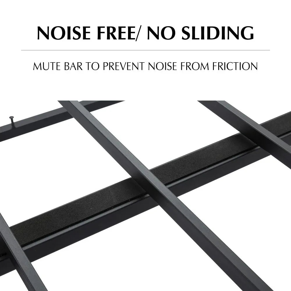 Metal Bedframe Mattress Foundation (Dark Grey) – King - Mekamart Australia