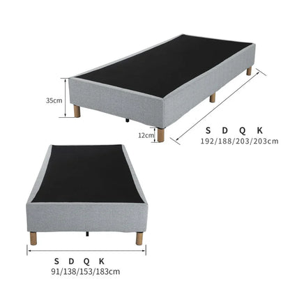Metal Bedframe Mattress Foundation (Light Grey) – Double - Mekamart Australia