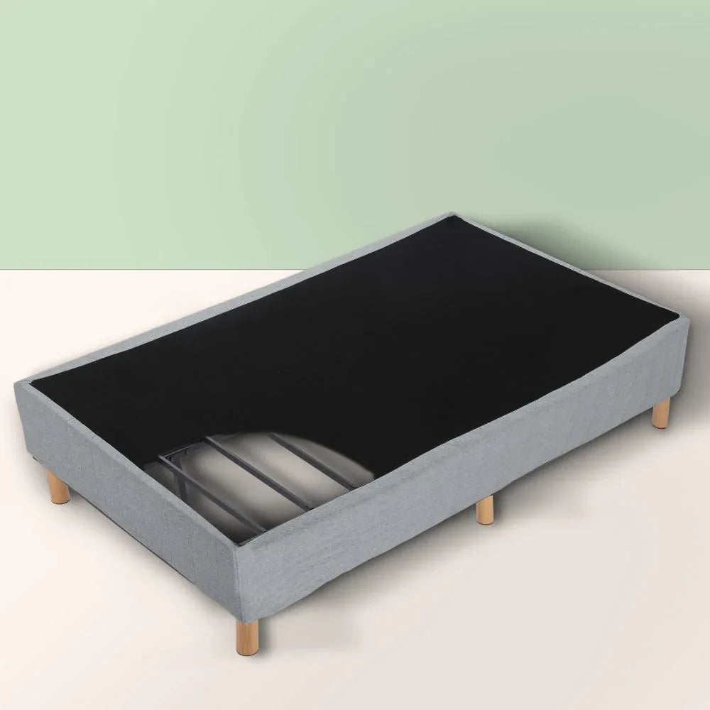 Metal Bedframe Mattress Foundation (Light Grey) – Single - Mekamart Australia