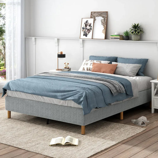 Metal Bedframe Mattress Foundation (Light Grey) – Single - Mekamart Australia