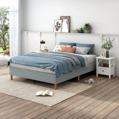 Metal Bedframe Mattress Foundation (Light Grey) – Single - Mekamart Australia