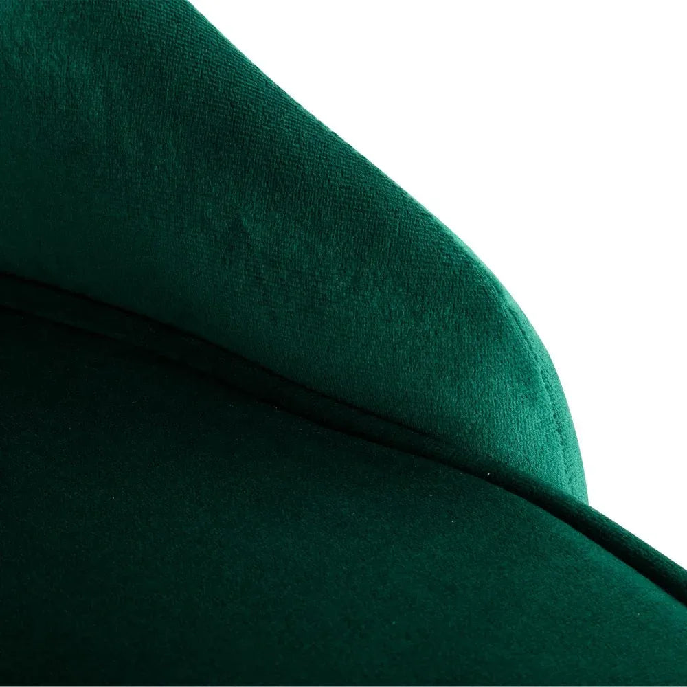 Viva Forever Set of 2 Green Velvet Dining Chairs-Art Deco Design with Gold Metal Legs - Mekamart Australia
