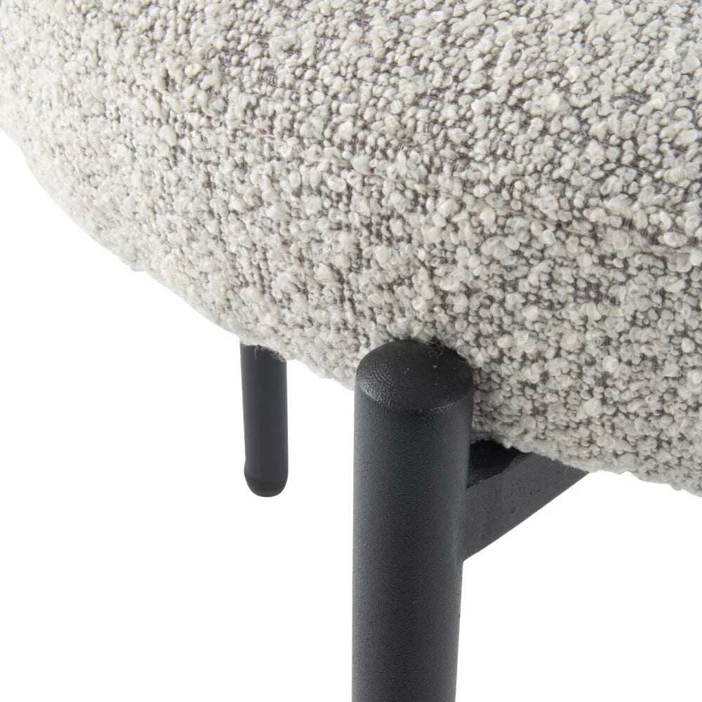 Luxe Boucle Cushioned Elsa Dining Chairs in White Quartz - Mekamart Australia