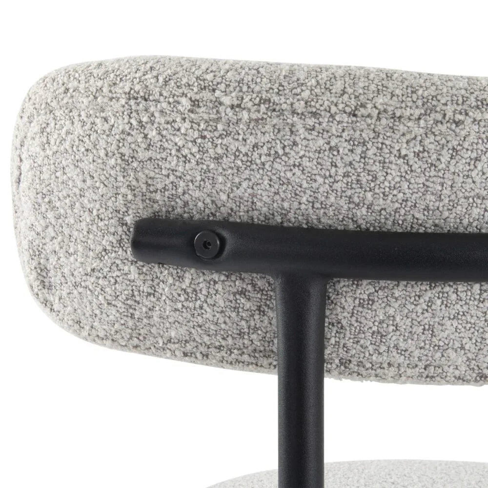 Luxe Boucle Cushioned Elsa Dining Chairs in White Quartz - Mekamart Australia