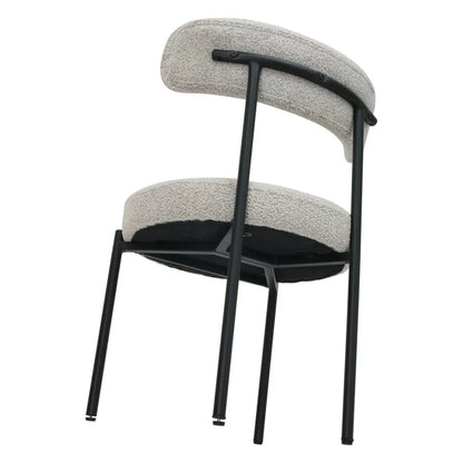 Luxe Boucle Cushioned Elsa Dining Chairs in White Quartz - Mekamart Australia