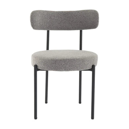 Plush Boucle Cushioned Elsa Dining Chairs in Slate Grey - Mekamart Australia