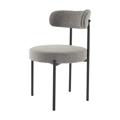Plush Boucle Cushioned Elsa Dining Chairs in Slate Grey - Mekamart Australia