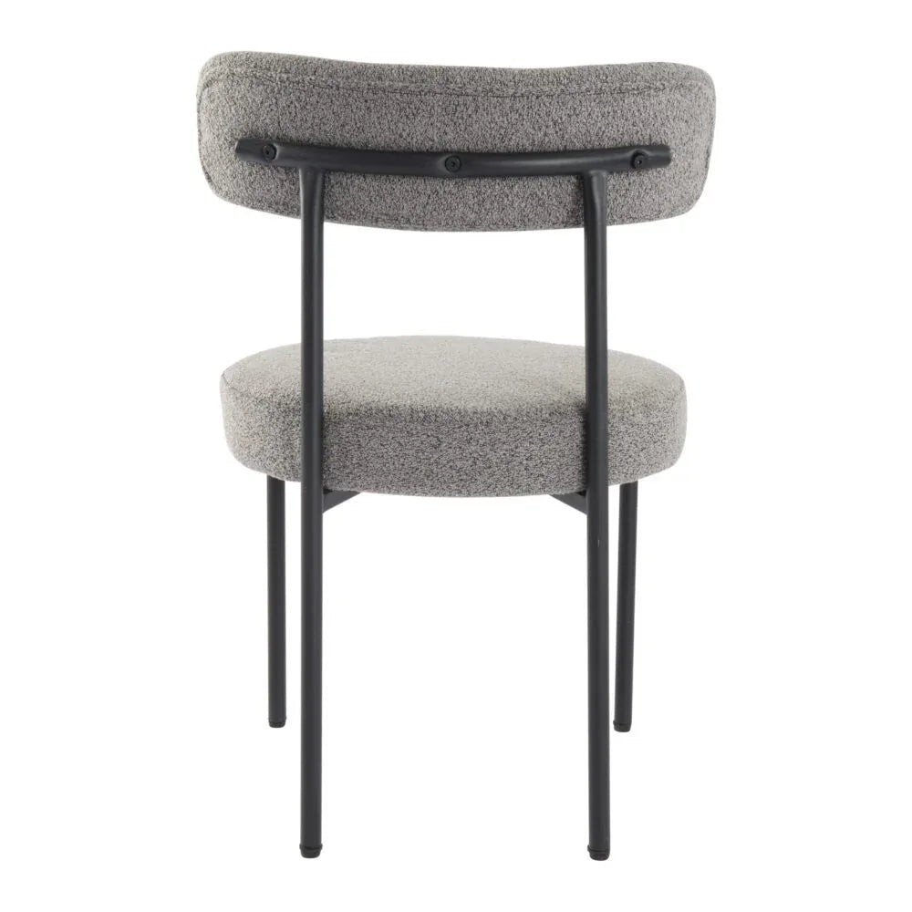Plush Boucle Cushioned Elsa Dining Chairs in Slate Grey - Mekamart Australia