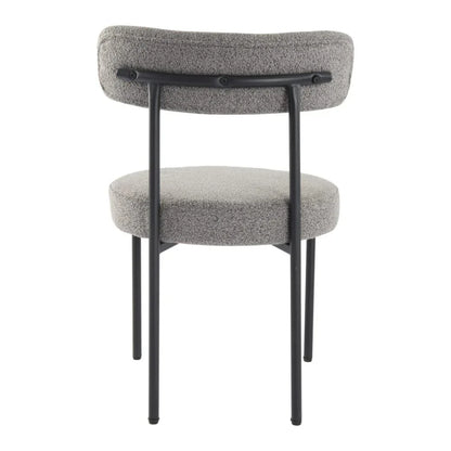 Plush Boucle Cushioned Elsa Dining Chairs in Slate Grey - Mekamart Australia