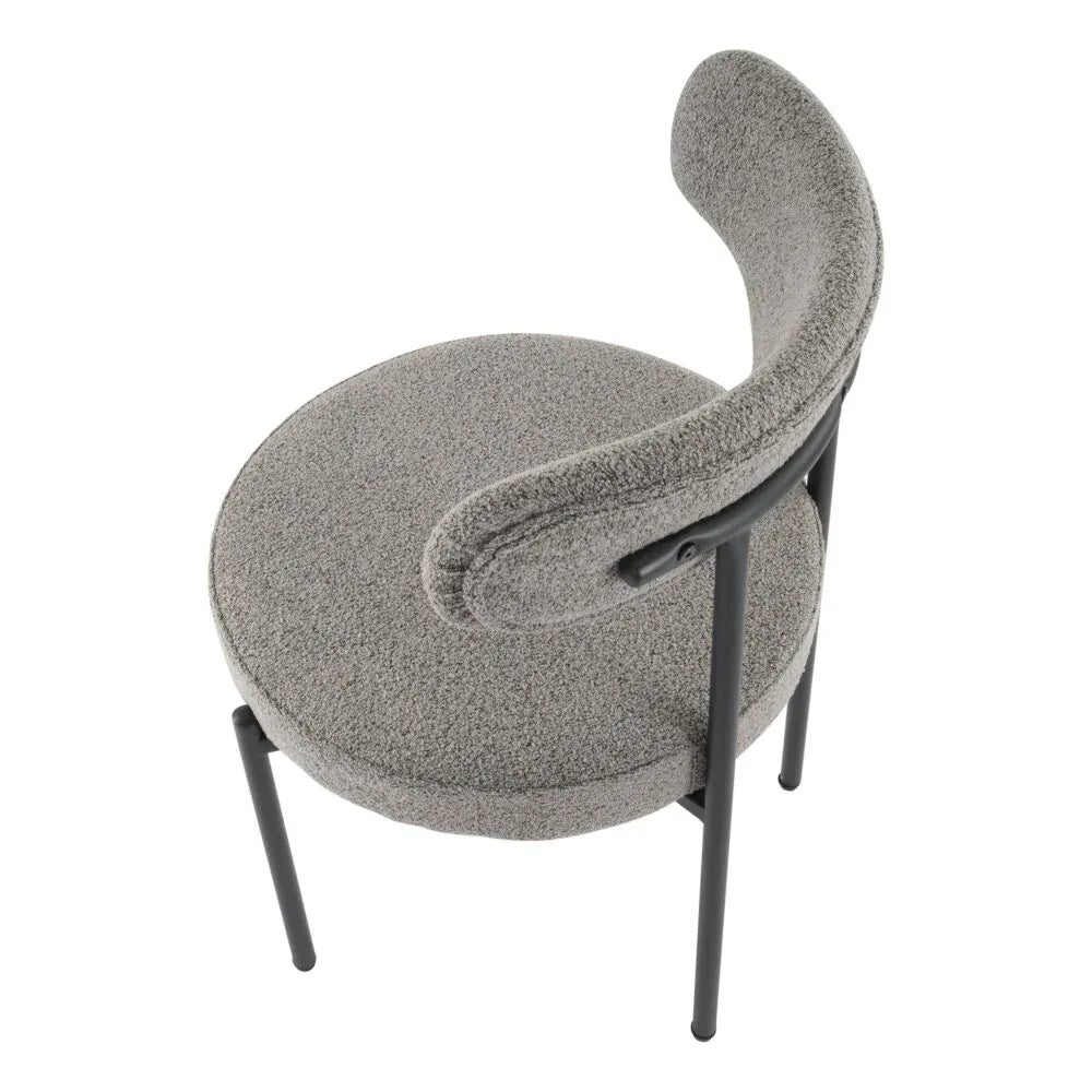 Plush Boucle Cushioned Elsa Dining Chairs in Slate Grey - Mekamart Australia