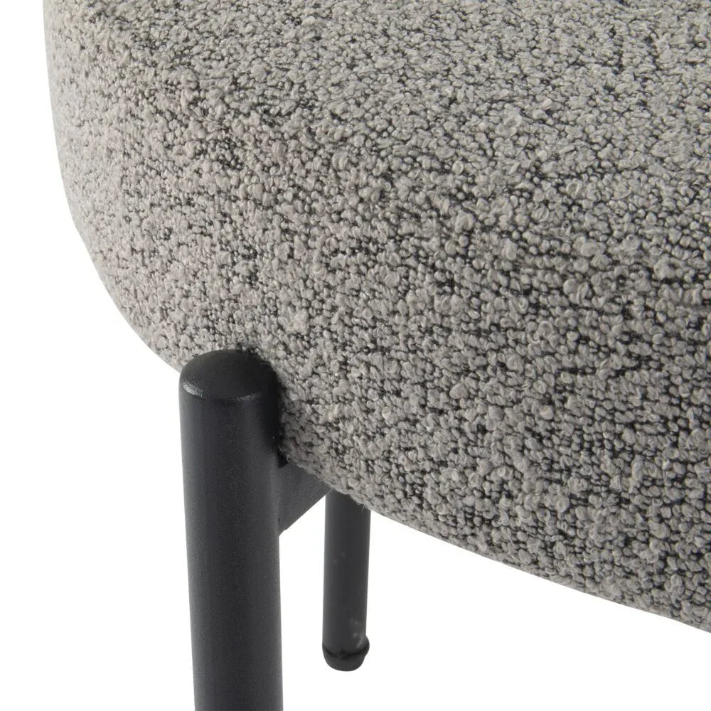 Plush Boucle Cushioned Elsa Dining Chairs in Slate Grey - Mekamart Australia