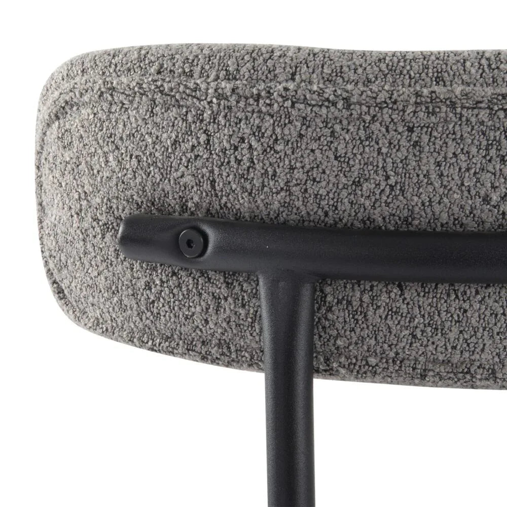 Plush Boucle Cushioned Elsa Dining Chairs in Slate Grey - Mekamart Australia