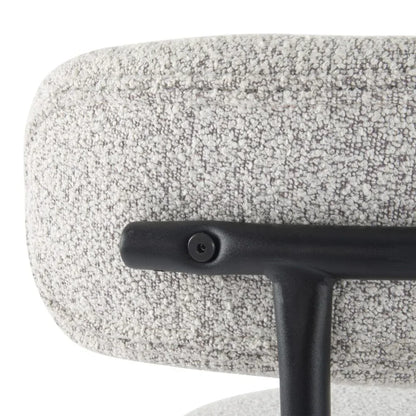 Sleek White Quartz Metal Boucle Elsa Bar Stools - Mekamart Australia