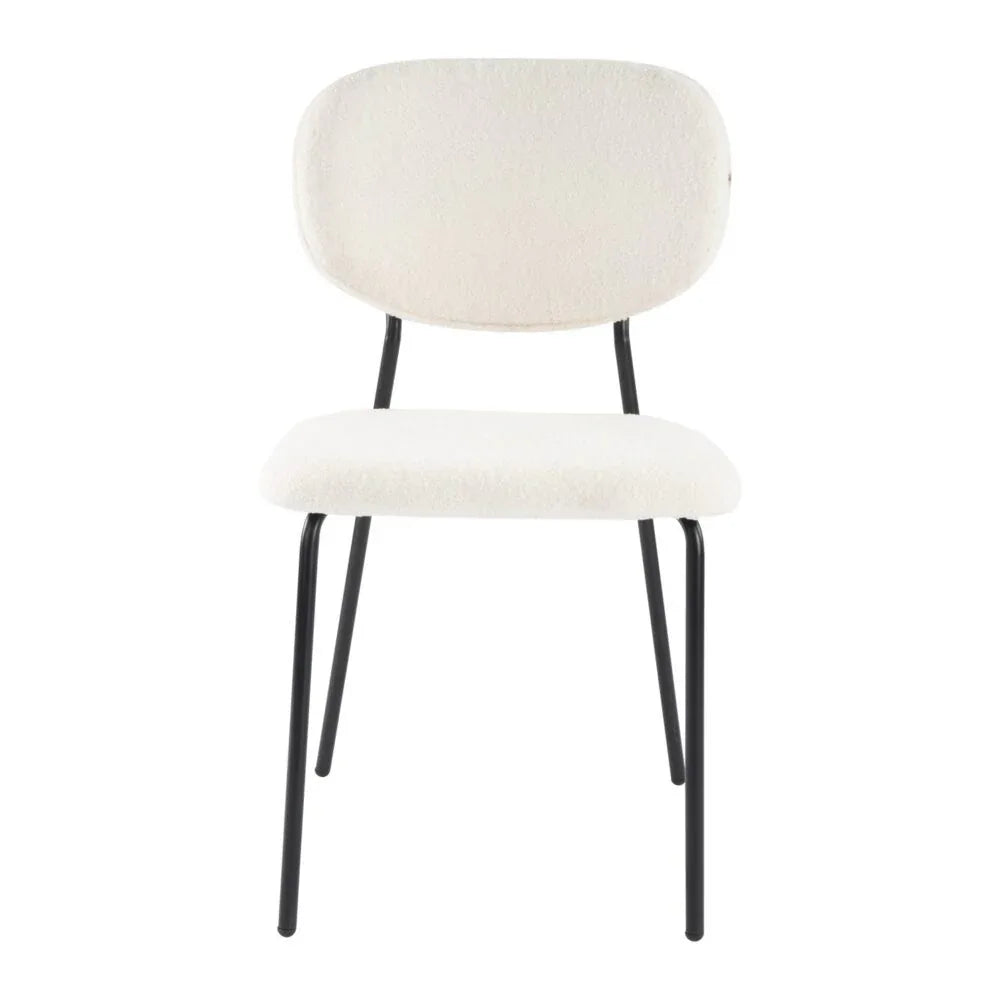 White Whisper Teddy Fabric Dining Duo - Mekamart Australia