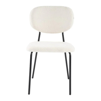 White Whisper Teddy Fabric Dining Duo - Mekamart Australia