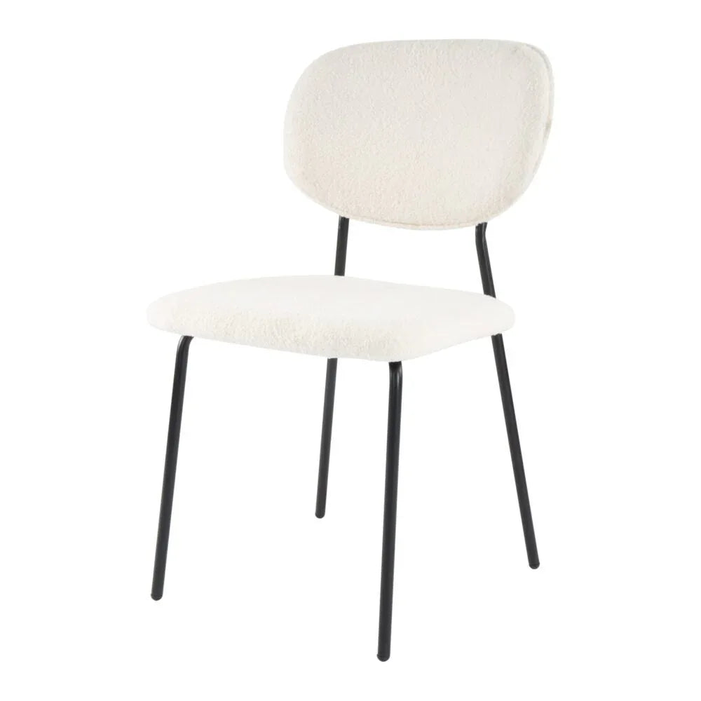 White Whisper Teddy Fabric Dining Duo - Mekamart Australia
