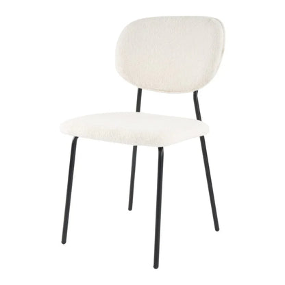 White Whisper Teddy Fabric Dining Duo - Mekamart Australia