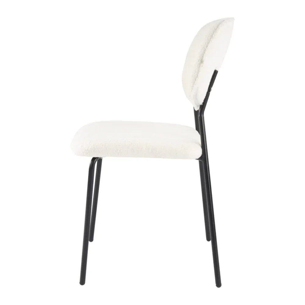 White Whisper Teddy Fabric Dining Duo - Mekamart Australia