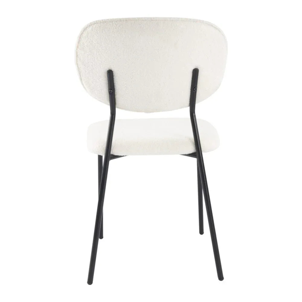 White Whisper Teddy Fabric Dining Duo - Mekamart Australia