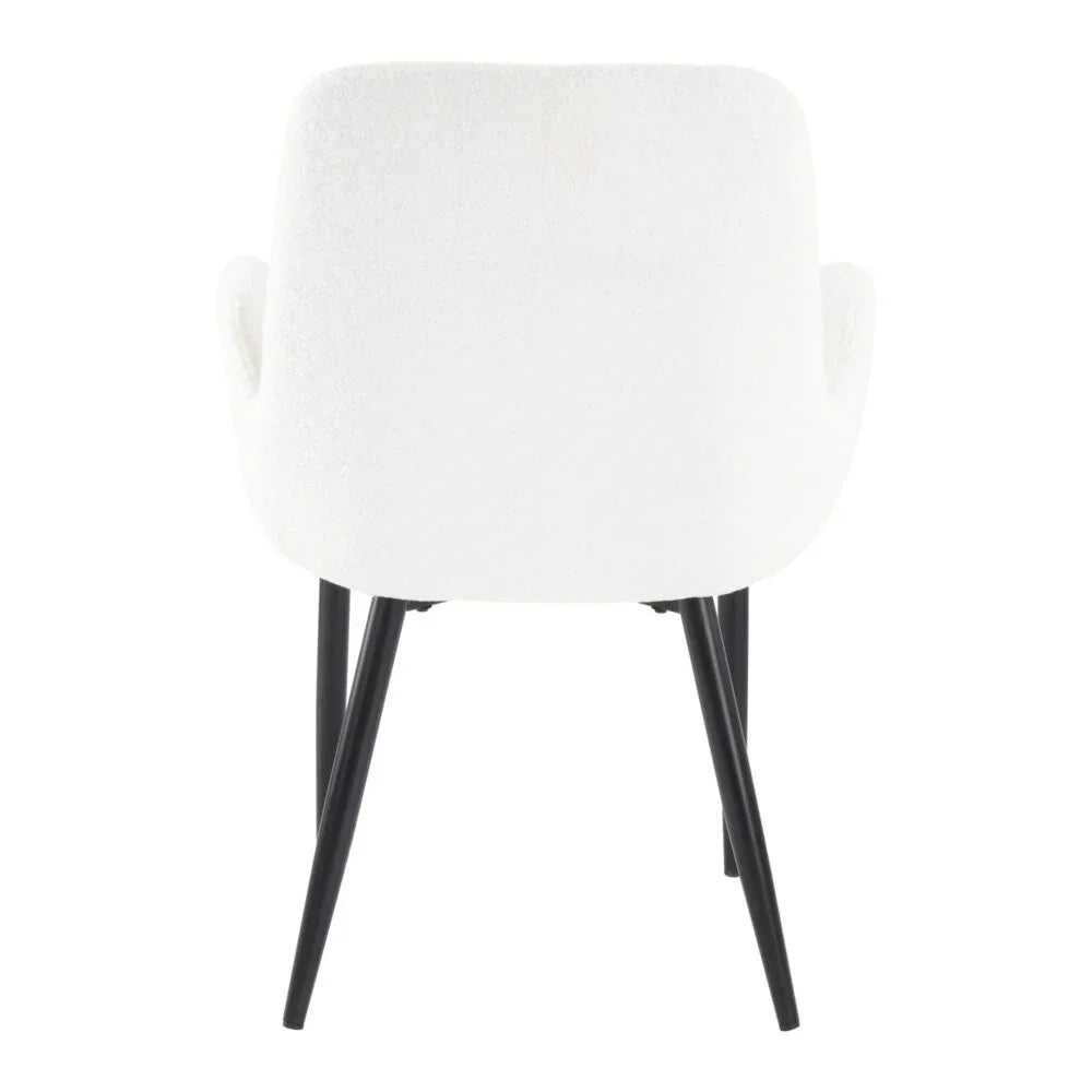 Boucle – teddy Sherpa Fabric Bliss Armrest Dining Chair Ensemble - Mekamart Australia
