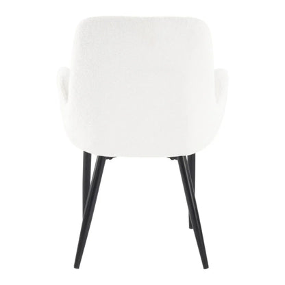 Boucle – teddy Sherpa Fabric Bliss Armrest Dining Chair Ensemble - Mekamart Australia
