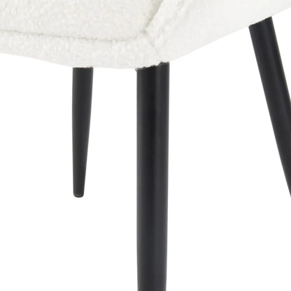 Boucle – teddy Sherpa Fabric Bliss Armrest Dining Chair Ensemble - Mekamart Australia