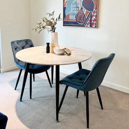 Round MDF Marbling Dining Table - Mekamart Australia