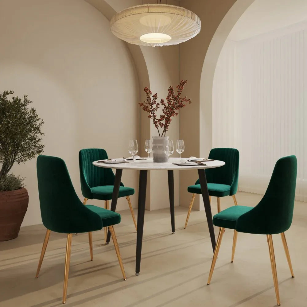 Round MDF Marbling Dining Table - Mekamart Australia