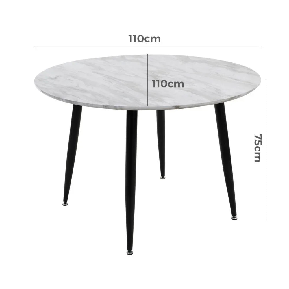 Round MDF Marbling Dining Table - Mekamart Australia