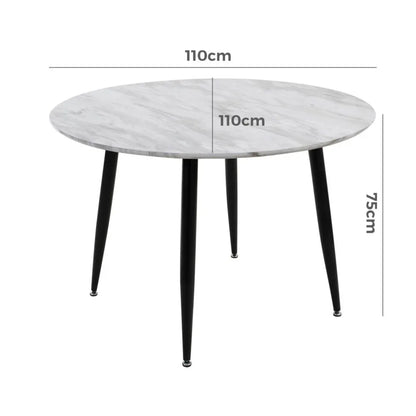Round MDF Marbling Dining Table - Mekamart Australia