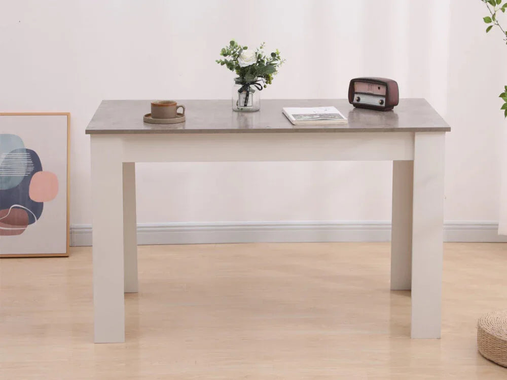Dining Table Rectangular Wooden 120M-Grey&amp;White - Mekamart Australia
