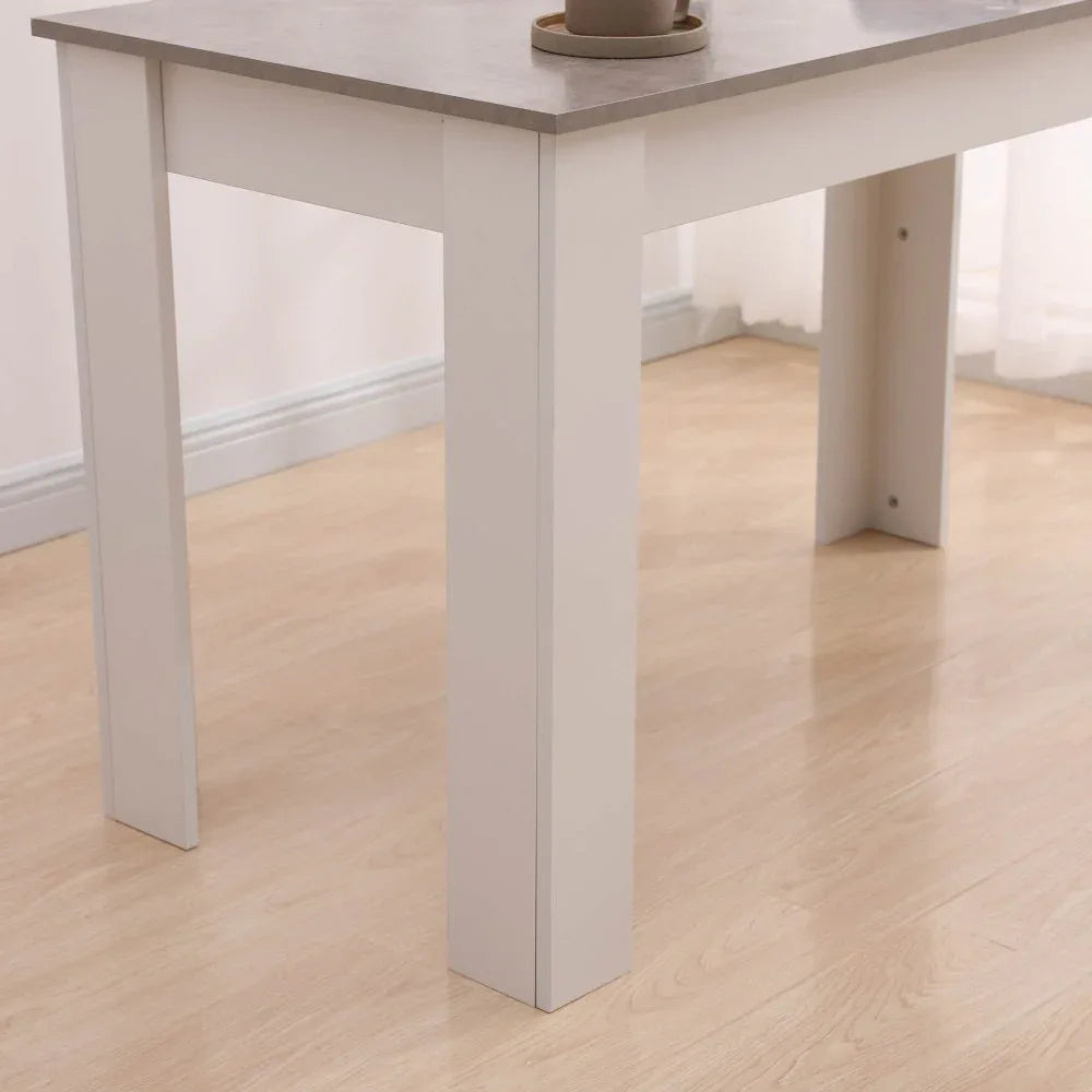 Dining Table Rectangular Wooden 120M-Grey&amp;White - Mekamart Australia
