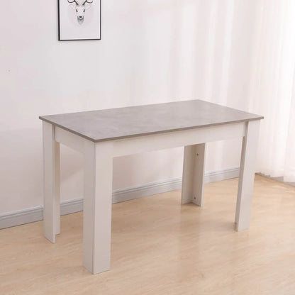 Grey Rectangular Dining Table with 4x Green Velvet Chairs - Mekamart Australia