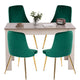 Grey Rectangular Dining Table with 4x Green Velvet Chairs - Mekamart Australia