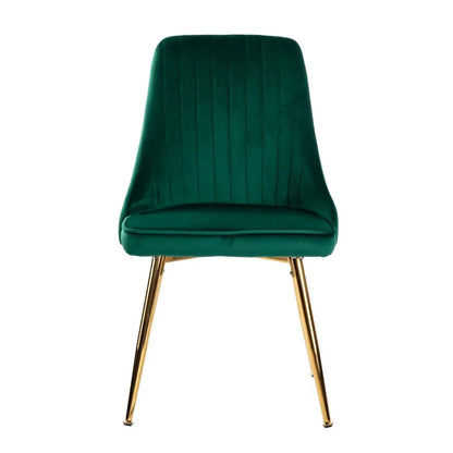 Grey Rectangular Dining Table with 4x Green Velvet Chairs - Mekamart Australia
