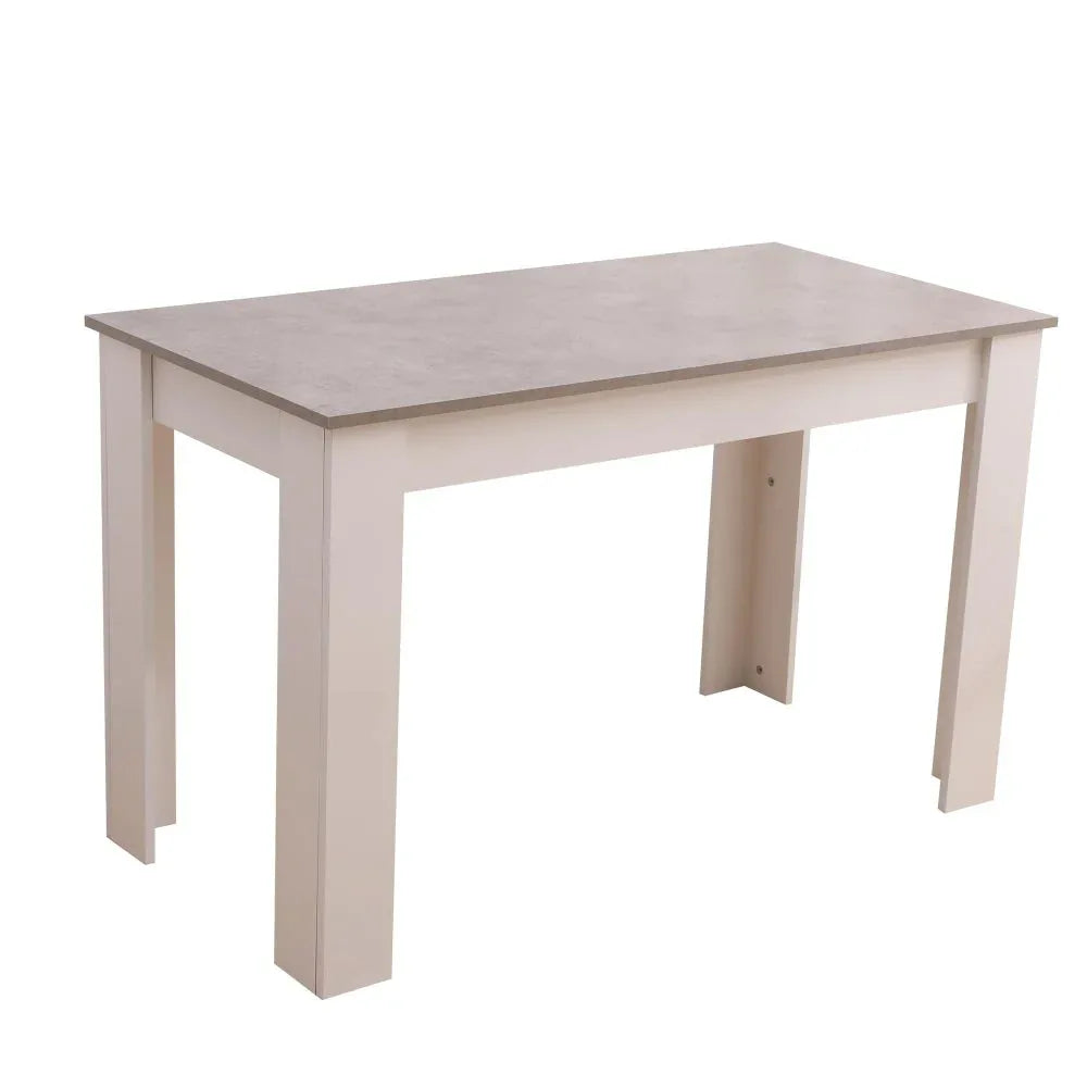 Grey Rectangular Dining Table with 4x Green Velvet Chairs - Mekamart Australia