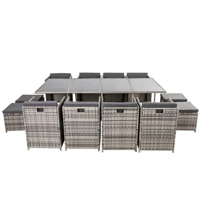 Bali 13PC Outdoor Dining Set-Grey - Mekamart Australia