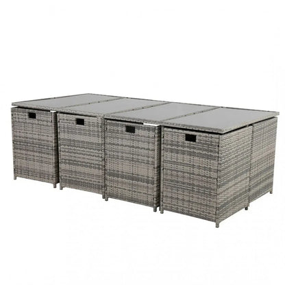 Bali 13PC Outdoor Dining Set-Grey - Mekamart Australia