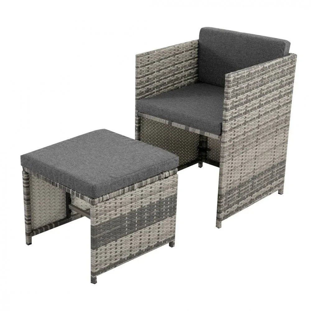 Bali 13PC Outdoor Dining Set-Grey - Mekamart Australia