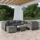 Large Modular Outdoor Ottoman Lounge Set in Grey - Mekamart Australia