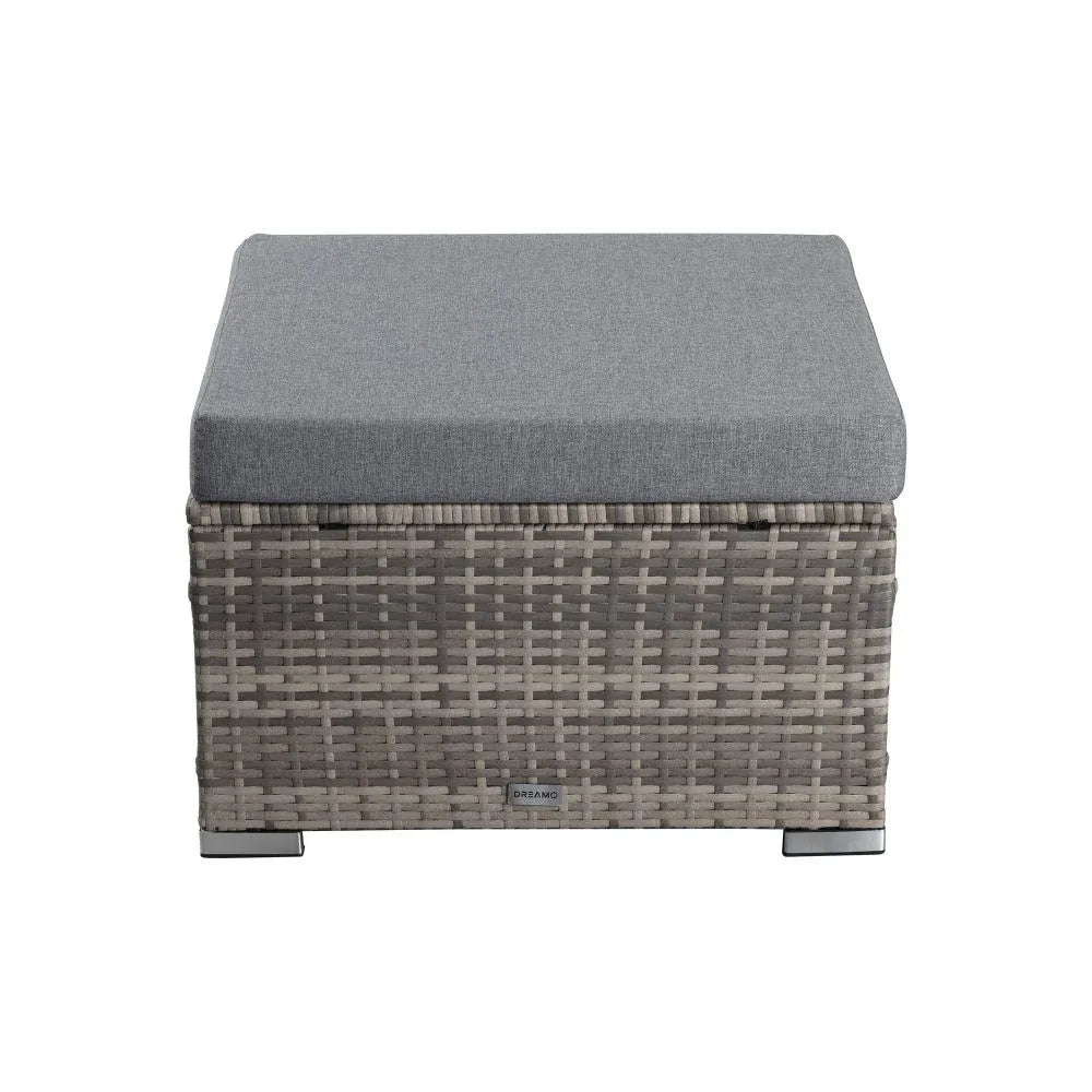 Large Modular Outdoor Ottoman Lounge Set in Grey - Mekamart Australia